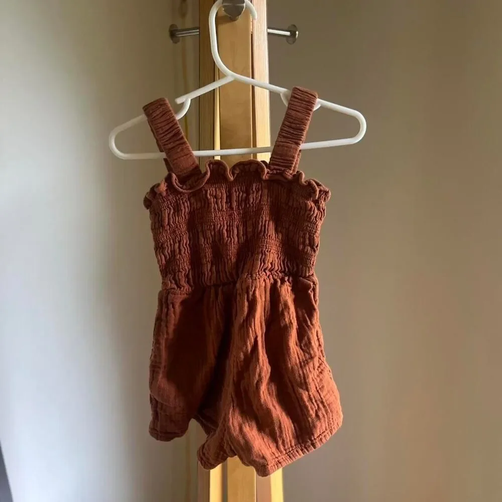 Old-navy Brown and Orange Playsuit-romper